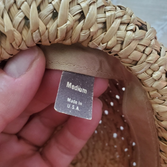 Vtg 1950's Straw Casquette Hat Made in USA size M - Picture 3 of 13